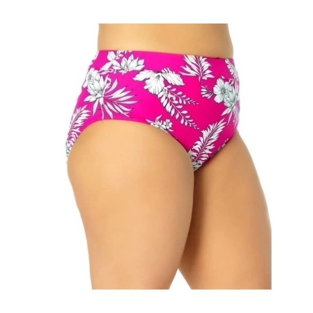 California Waves Bikini Bottoms Tropical High Waisted Size 20 22